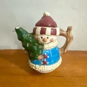 Vintage, Rare, Enesco Snowman Figural Teapot